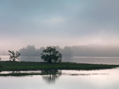 SLsu8 Morning fog on Flagstaff Lake