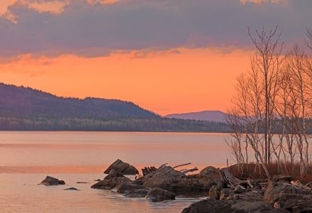 MHTsp4 Flagstaff Lake Sunset with Blanchard Mountain
