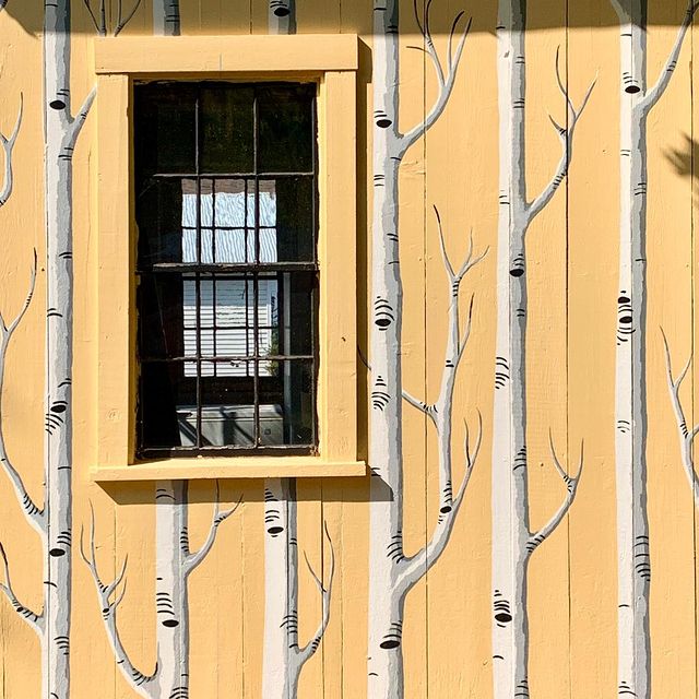 Wall painting on Rolling Fatties small barn is now complete for the winter. Next spring we will explore the possibility of adding some leaves and maybe a couple of birds. Fun project working with Polly and Rob MacMichael! #rollingfatties, #orcuttphotography #wallpainting #kingfieldmaine #mainetheway #covidproject