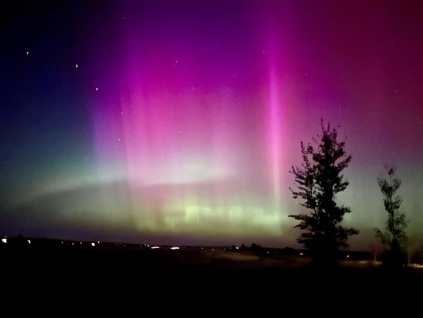 Northern Lights seen from our front yard in Driggs, Idaho last week.